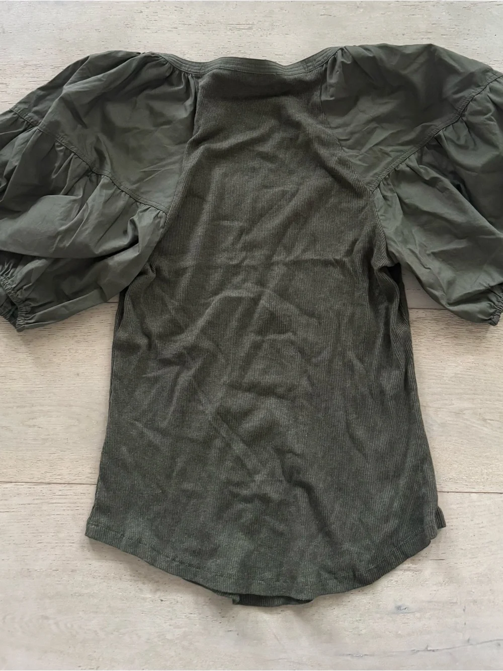 Ulla Johnson Top Shirt Women's sz M Green Military Melange Harlowe Pullover $195